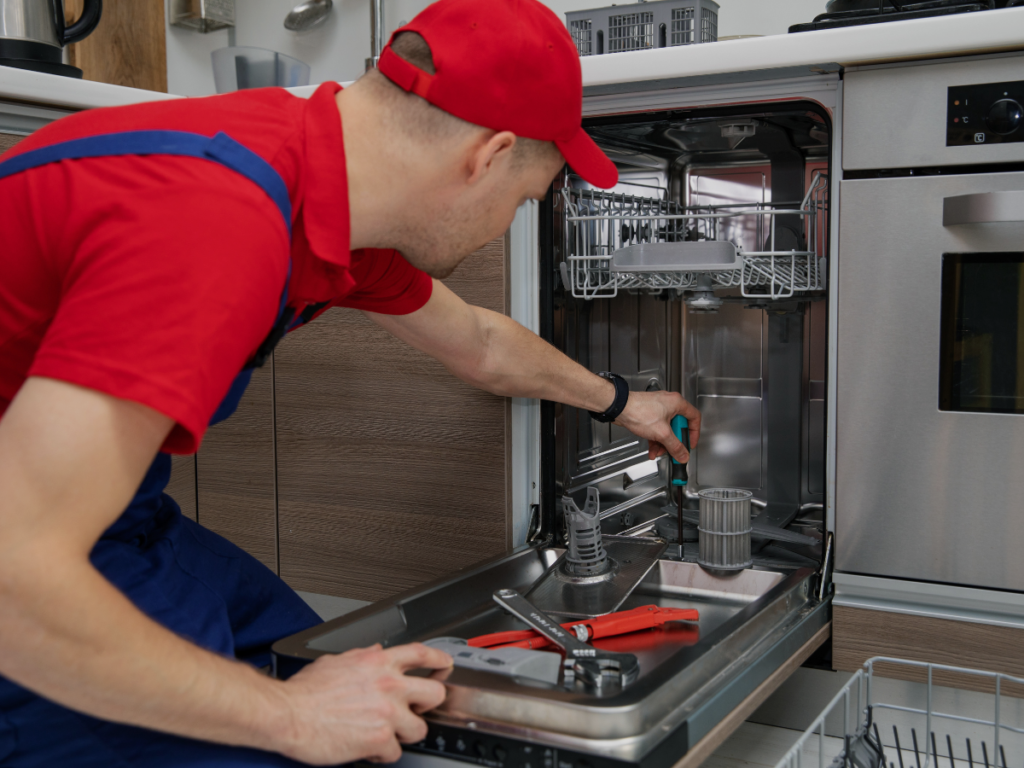 installation of dishwasher